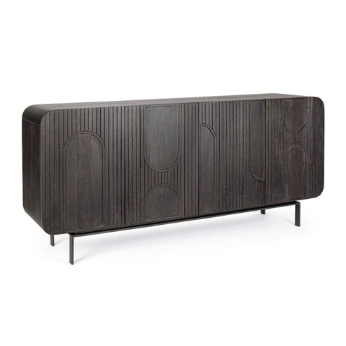 Credenza 4 ante in legno nero Orissa Bizzoto